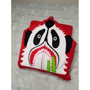 VINTAGE 2008 A BATHING APE CLASSICS PANDA SHARK HOODIE RED, FROM JAPAN, SIZE M
